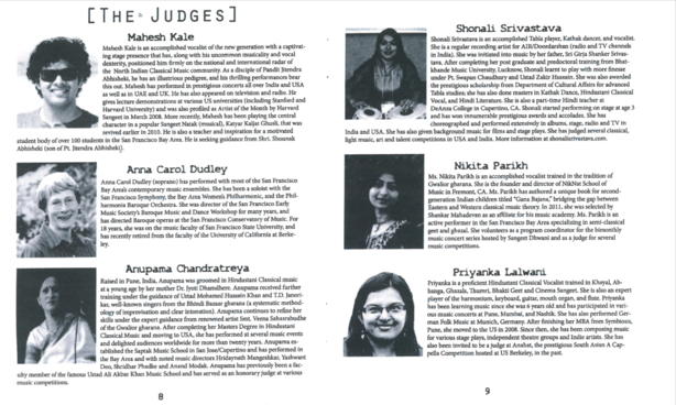 Priyanka Lalwani - Music Competition Judge -Berkeley A-capella - Anahat - San Francisco